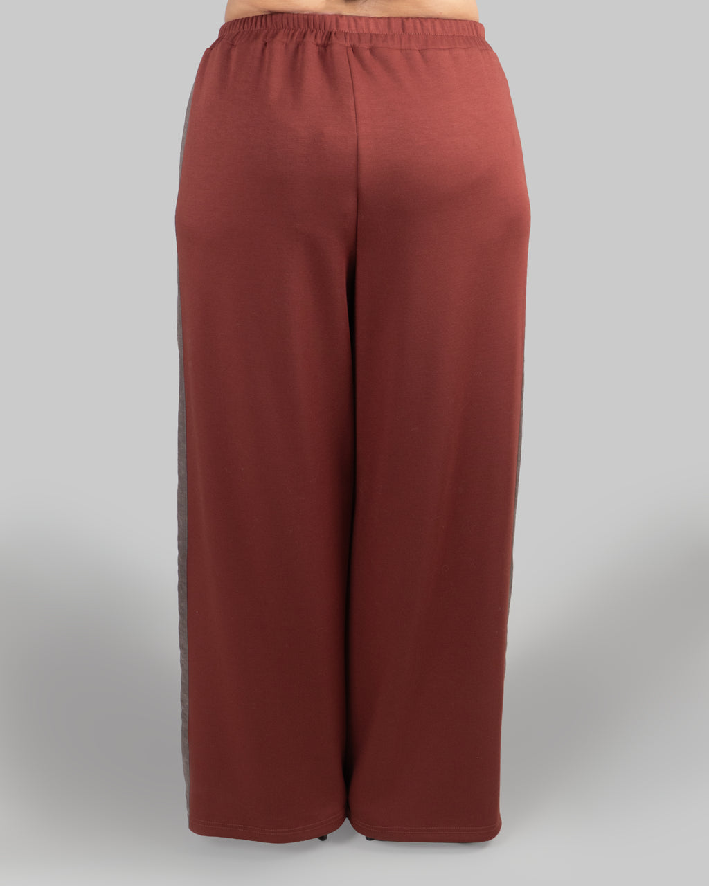 Pantaloni Palazzo Bicolore in Felpa|Colore:Moro
