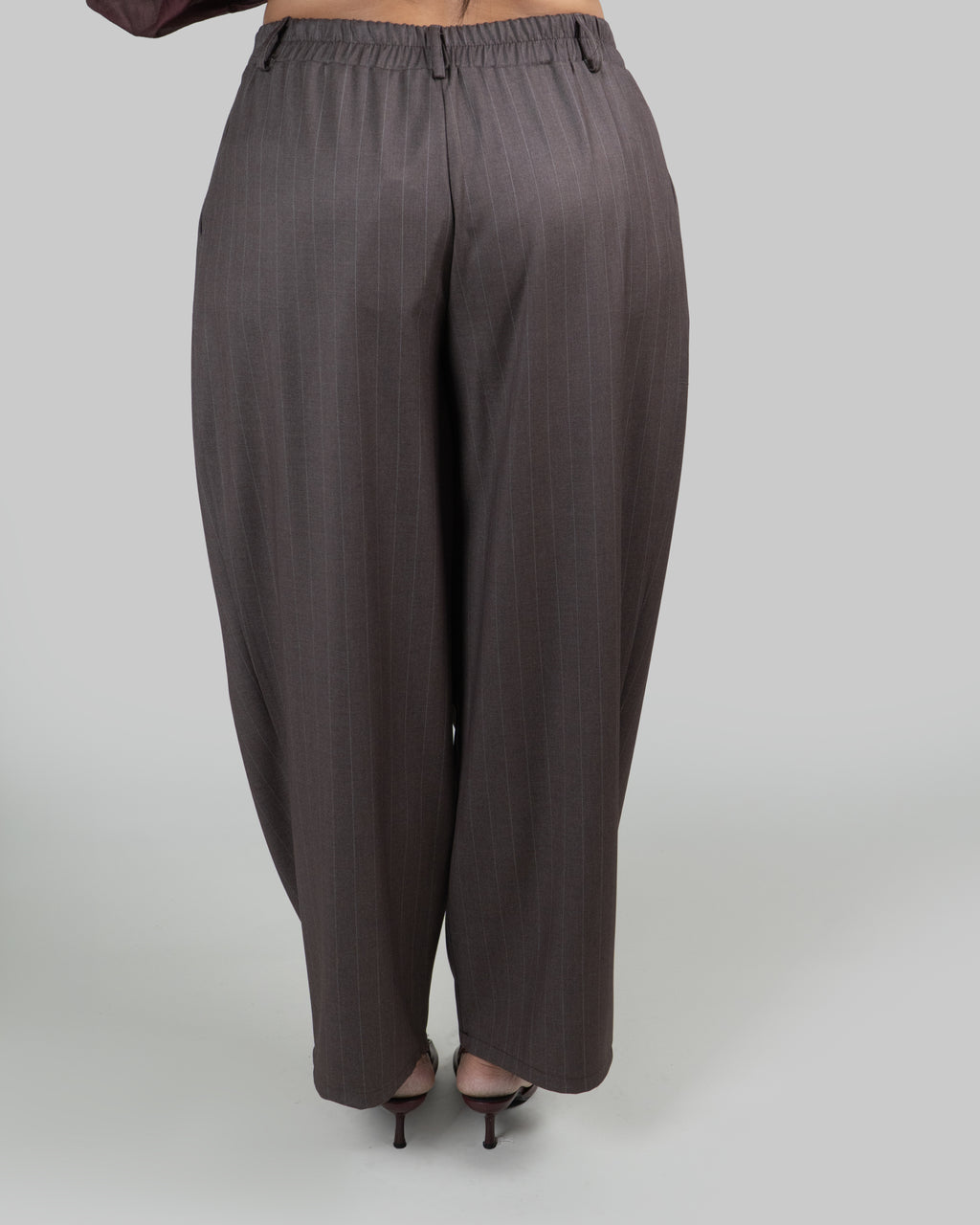 Pantaloni Gessati Fango con Pinces|Colore:Fango