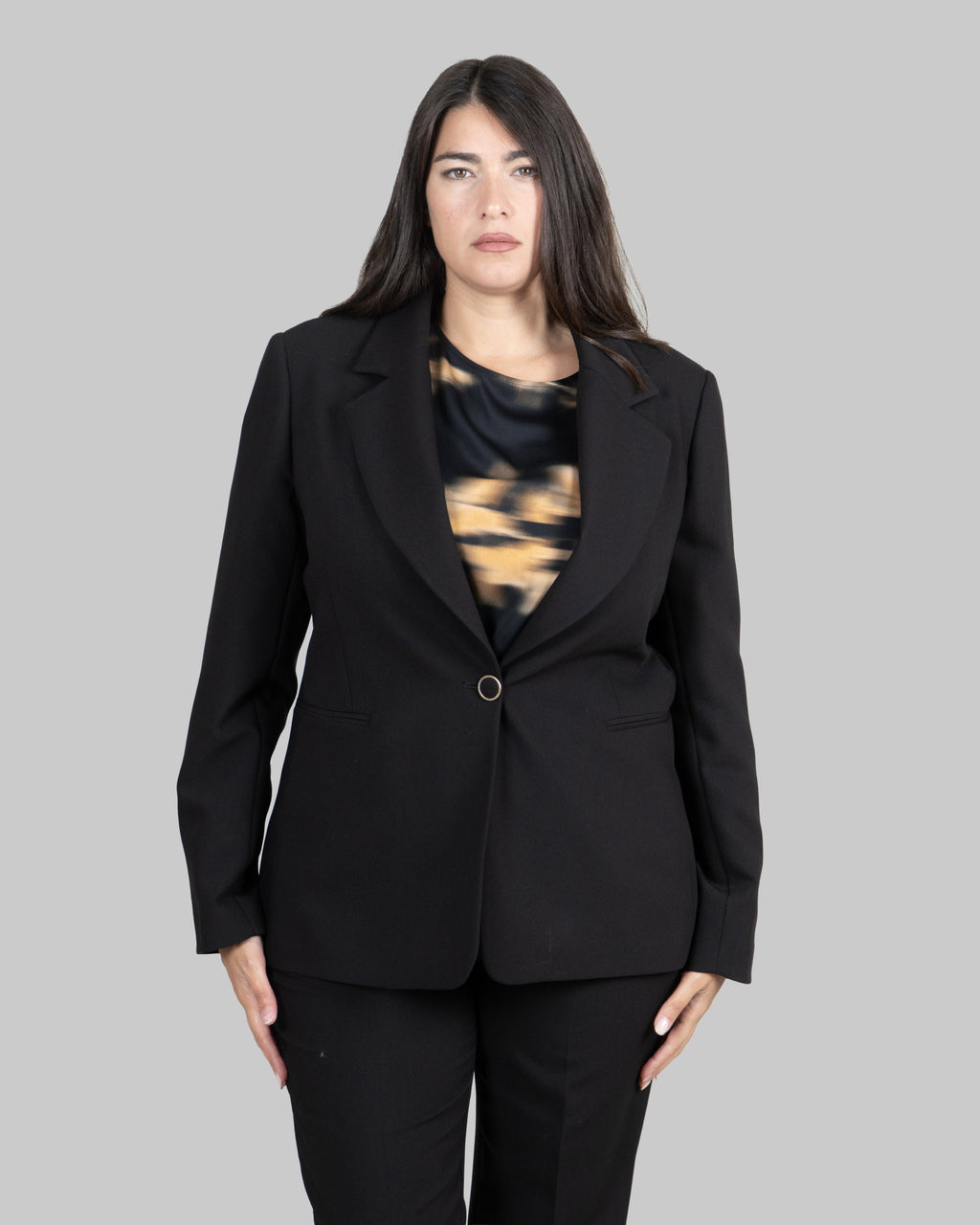 Blazer monopetto in cady|Colore:Nero