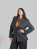 Blazer Gessato Monopetto|Colore:Grigio