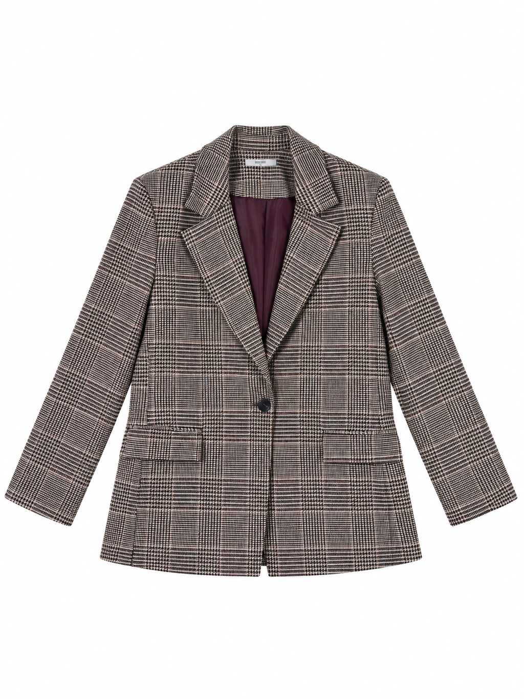 Blazer Monopetto Principe di Galles Bordeaux|Colore:Bordeaux